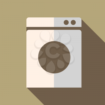 Modern flat design concept icon washing machine. Vector illustration.