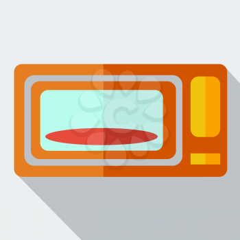 Modern flat design concept icon microwave. Vector illustration.