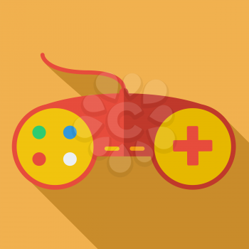 Modern flat design concept icon. Gamepad, computer joystick. Vector illustration.