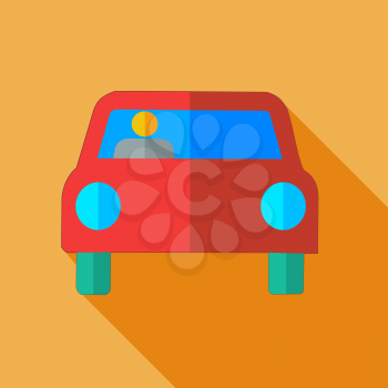 Modern flat design concept icon car. Vector illustration.