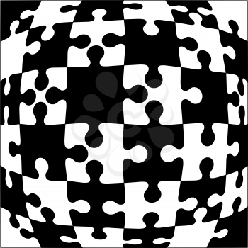 Background Vector Illustration black and white jigsaw puzzle.