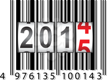 2015 New Year counter, barcode, vector.