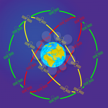  space satellites in eccentric orbits around the Earth.