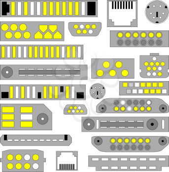 Vector video, audio and telephone connectors