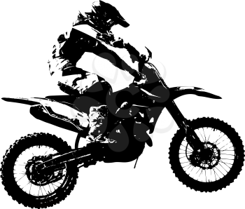 Rider participates motocross championship.  Vector illustration.