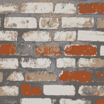 Brick wall of the house, with lines of a laying of a solution. Vector illustration.