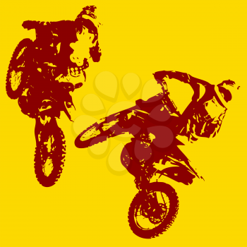 Rider participates motocross championship.  Vector illustration.