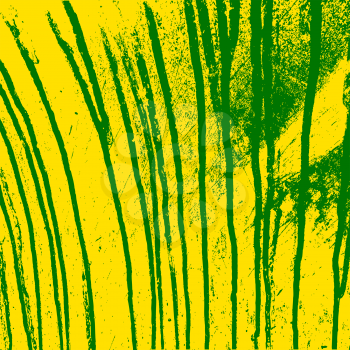 Texture  yellow  wall with green streaks stains. Vector illustration.