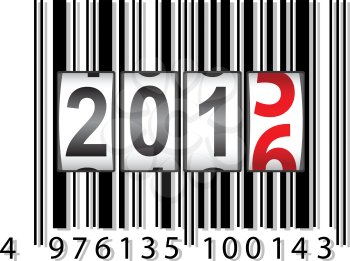 2016 New Year counter, barcode, vector illustration.