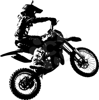 Rider participates motocross championship  Vector illustration.