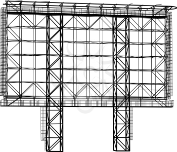 Silhouette of Steel structure billboard. Vector  illustration.
