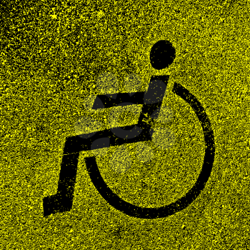 Parking places with disabled signs  on asphalt. Vector illustration.