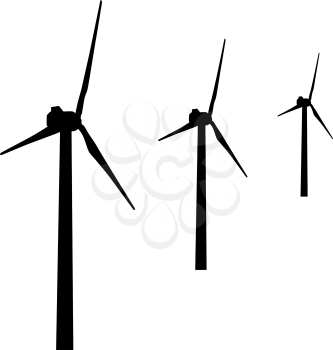 windmills for electric power production.  vector illustration