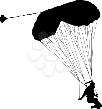 The Skydiver silhouettes parachuting a vector illustration