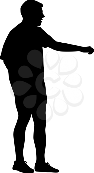 Black silhouettes man on white background. Vector illustration.