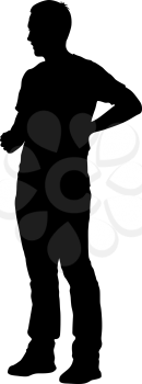 Black silhouettes man on white background. Vector illustration.