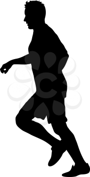 Silhouettes. Runners on sprint men vector illustration.
