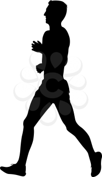 Silhouettes. Runners on sprint men vector illustration.