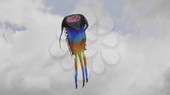 Color kite soaring in the sky.