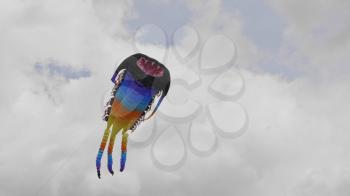 Color kite soaring in the sky.
