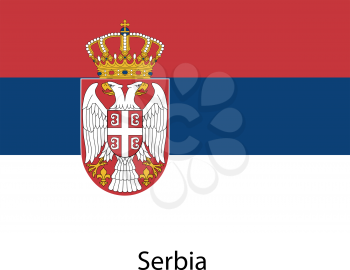 Flag of the country Serbia on white background. Exact colors.