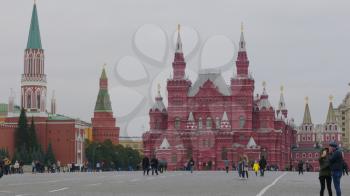 MOSCOW - OCTOBER 14: Moscow Red square, History Museum on October 14, 2017 in Moscow, Russia.