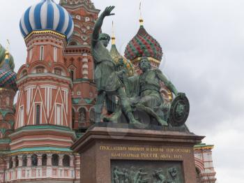 Dmitry Pozharsky and Kuzma Minin monument Russia.Moscow.