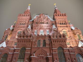 Moscow Red square, History Museum in Russia.