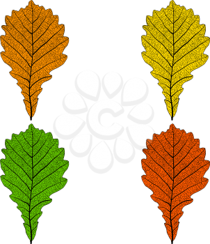 Set sketches silhouettes leaves on white background illustration.