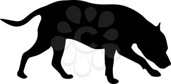 Dunker dog black silhouette on white background.
