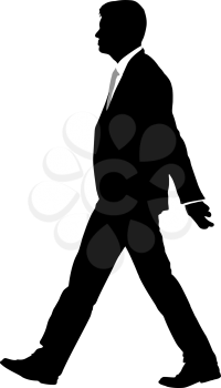 Silhouette businessman man in suit with tie on a white background.