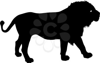 Silhouette of the Lion on a white background.