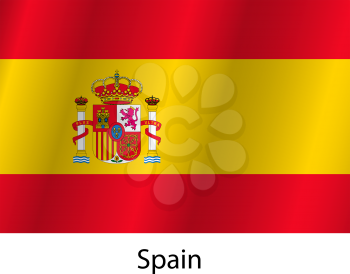 Flag of the country Spain with the signature of the name country.