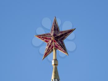 Ruby star on the spire of the Spasskaya Tower of the Moscow Kremlin.