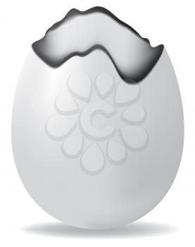 Royalty Free Clipart Image of an Egg With a Cracked Shell