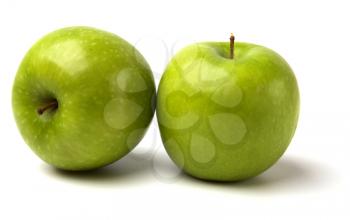 green apples isolated on white background