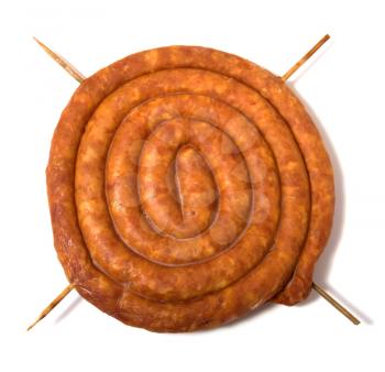 home sausage isolated on white background