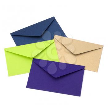 envelopes isolated on white background close up