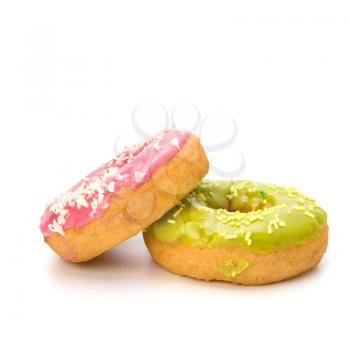 Delicious doughnuts isolated on white background
