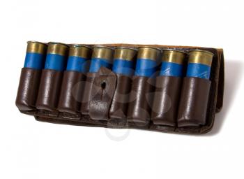 vintage ammunition belt isolated on white
