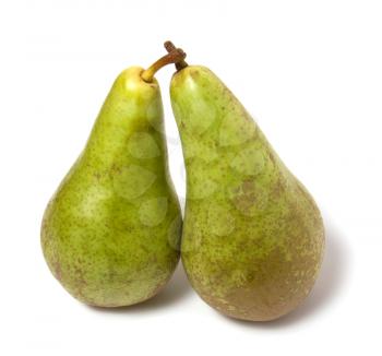 two pears isolated on the white background