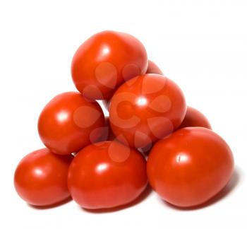 red tomato isolated  on white background