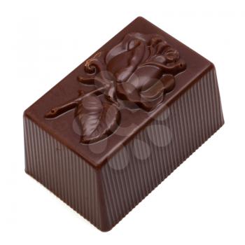 chocolate praline isolated on white background