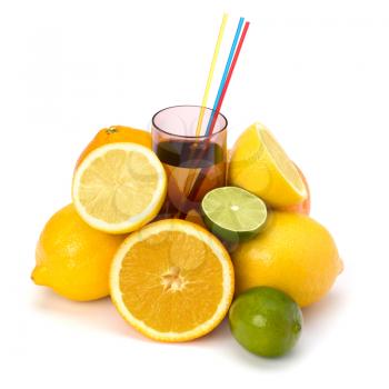 Citrus fruit juice  isolated on white background close up