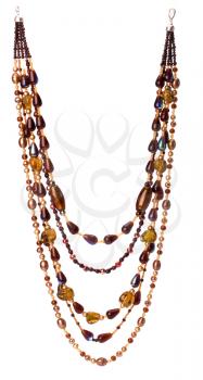 colorful beads necklace isolated on white background