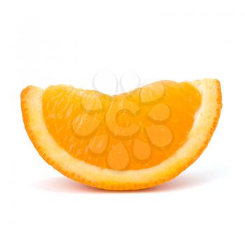 Sliced orange fruit segment  isolated on white background