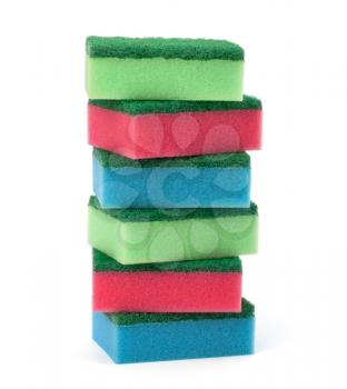 sponges stack isolated on the white background