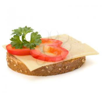 healthy sandwich with vegetable  isolated on white background