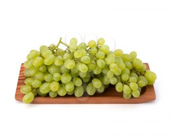 Perfect bunch of white grapes isolated on white background