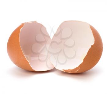 broken eggshell  isolated on white background